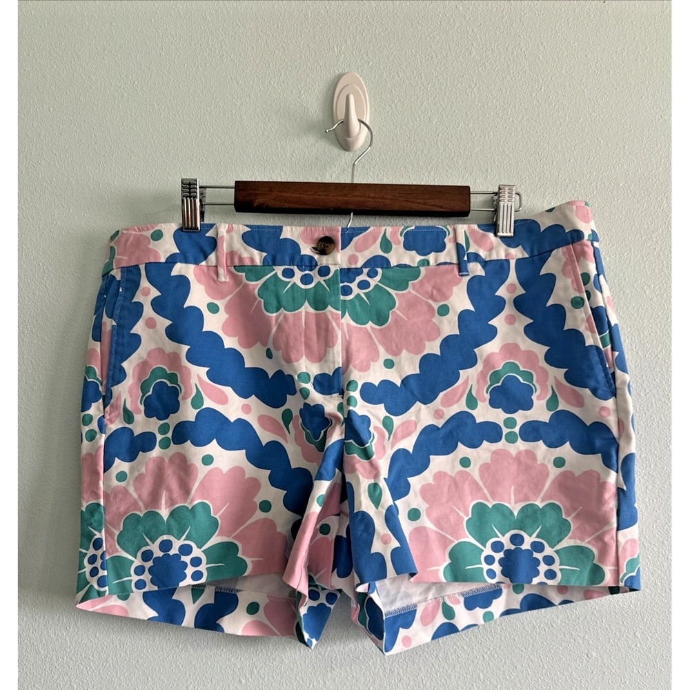 Boden Womens shorts Size 14 R Stretch High Waist Pockets Floral Preppy Chino